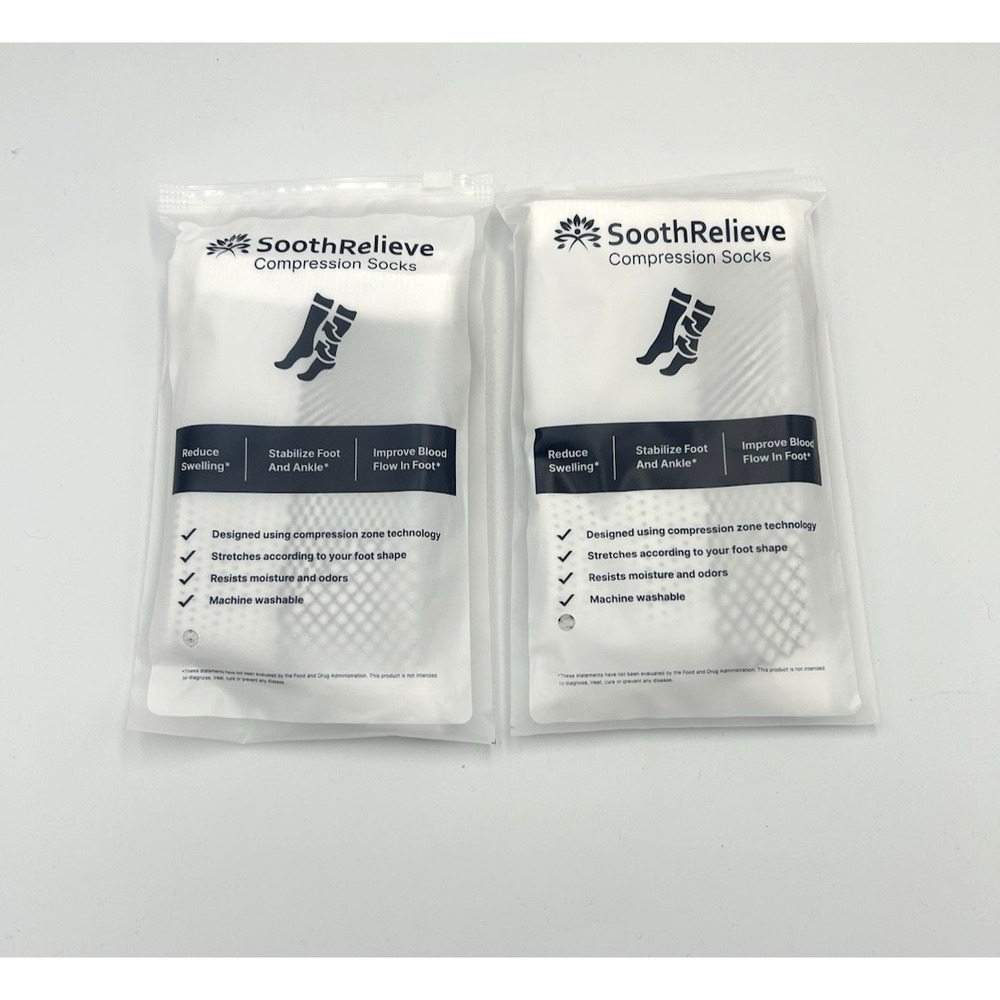 SoothRelieve Compression Socks Size L Set of 2 Reduce Swelling Stabilize‎ Foot